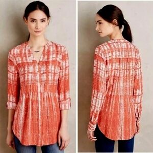 Anthropologie- Maeve  Button-Front Tunic Top